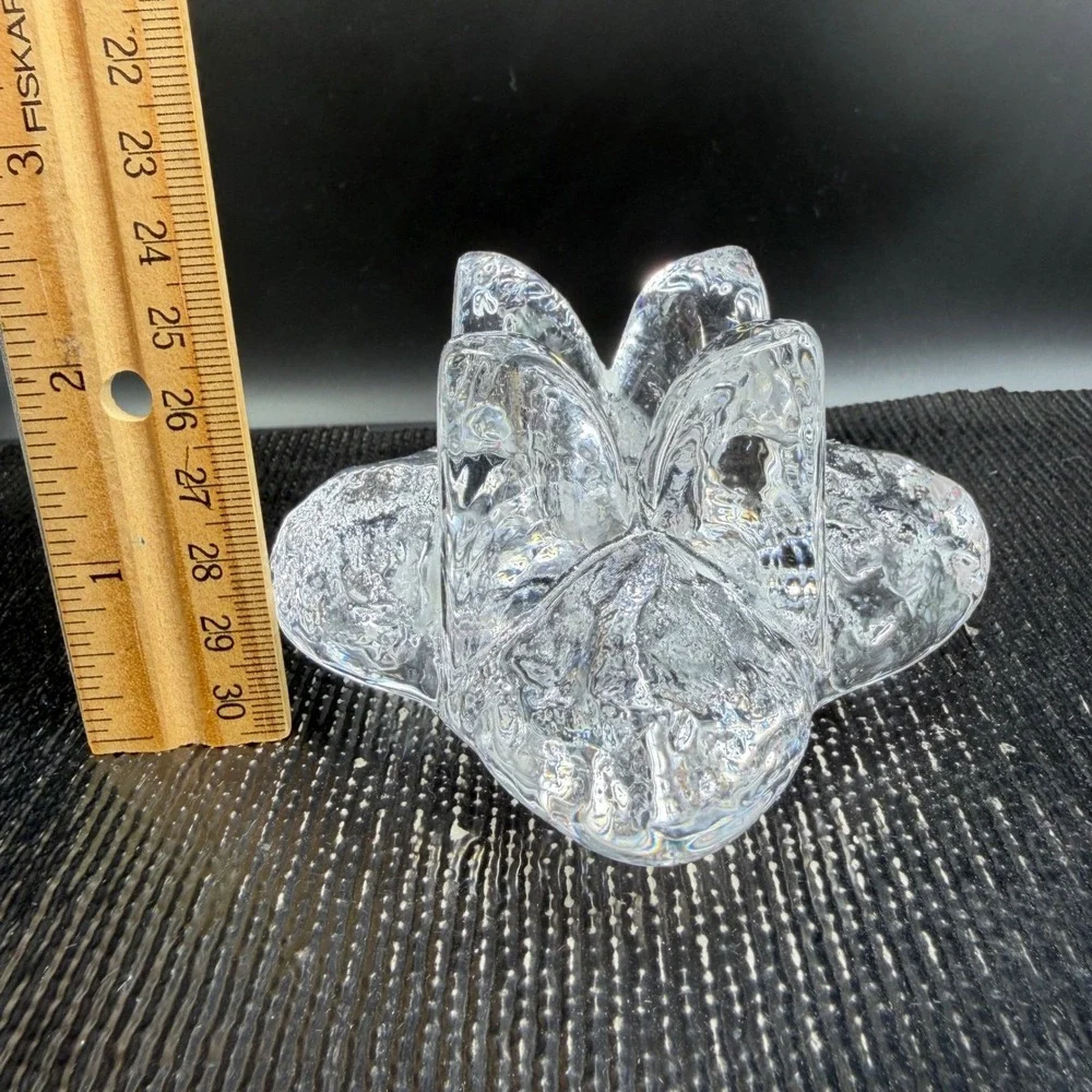 Kosta Boda Crystal Snowstar Taper Candle Holders Set 2 Ann Warff Art Glass Clear